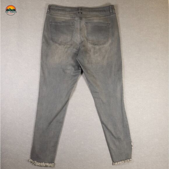 Lane Bryant Skinny Jeans Gray Mid Rise Super Stretch Pockets Denim Women's 14 - Picture 3 of 12